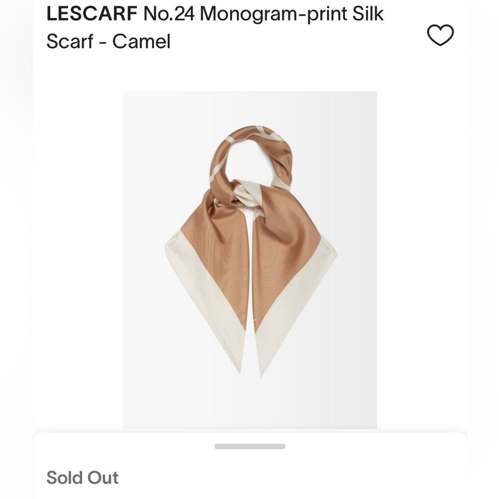 Lescarf 100% silk scarf (camel-cream)